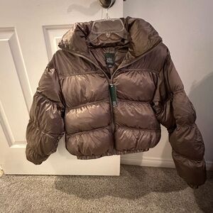 Wild Fable Shiny Taupe Puffer Jacket